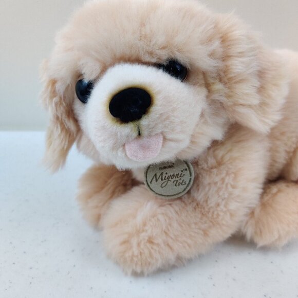 Golden Retriever Lab Puppy Dog Plush Laying Stuffed Animal Aurora Miyoni Tots - Picture 2 of 8